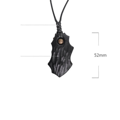 Collier pendentif en perles de cuivre irrégulières en bois d'ébène et obsidienne, pierres de Bouddha, paix et calme 