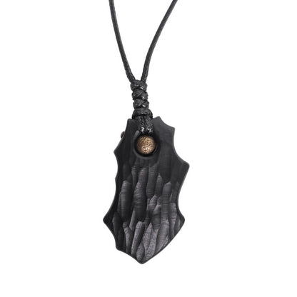 Collier pendentif en perles de cuivre irrégulières en bois d'ébène et obsidienne, pierres de Bouddha, paix et calme 