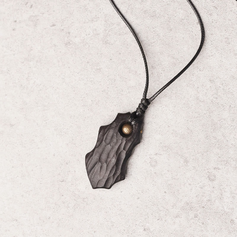 Collier pendentif en perles de cuivre irrégulières en bois d'ébène et obsidienne, pierres de Bouddha, paix et calme 