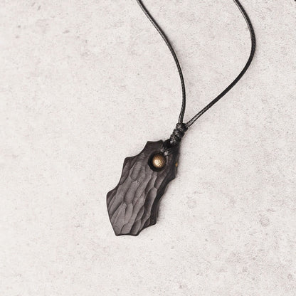 Collier pendentif en perles de cuivre irrégulières en bois d'ébène et obsidienne, pierres de Bouddha, paix et calme 