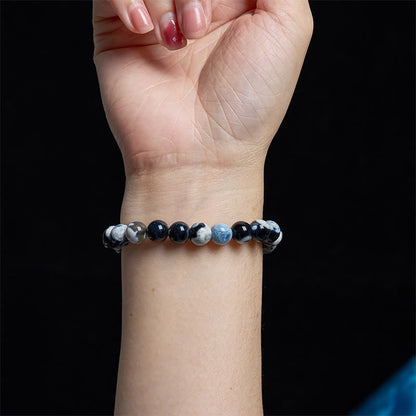 Bracelet de protection en agate orque et pierre de Bouddha