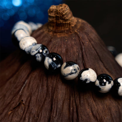 Bracelet de protection en agate orque et pierre de Bouddha