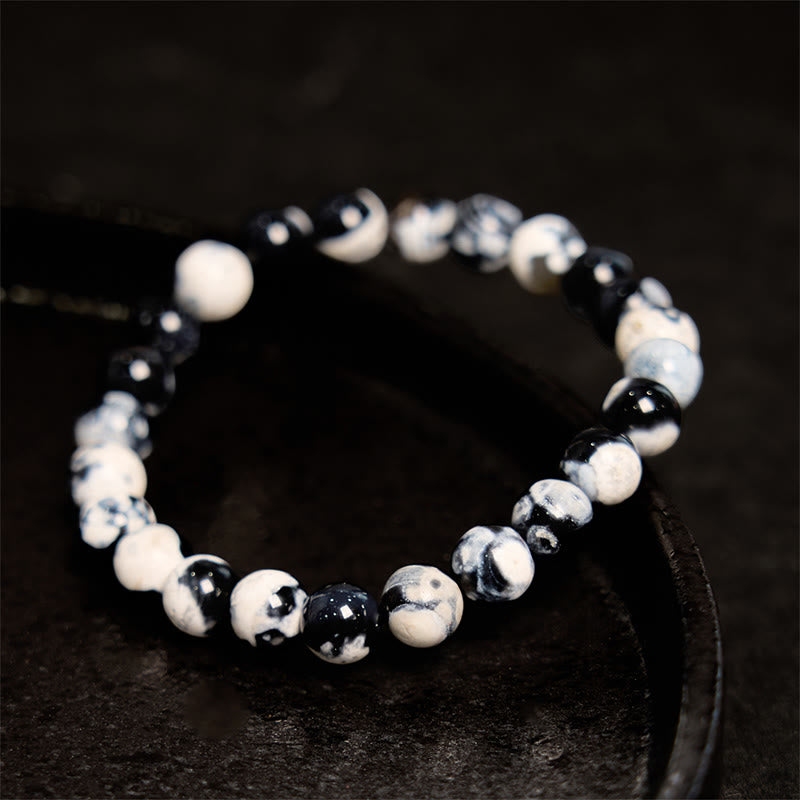Bracelet de protection en agate orque et pierre de Bouddha