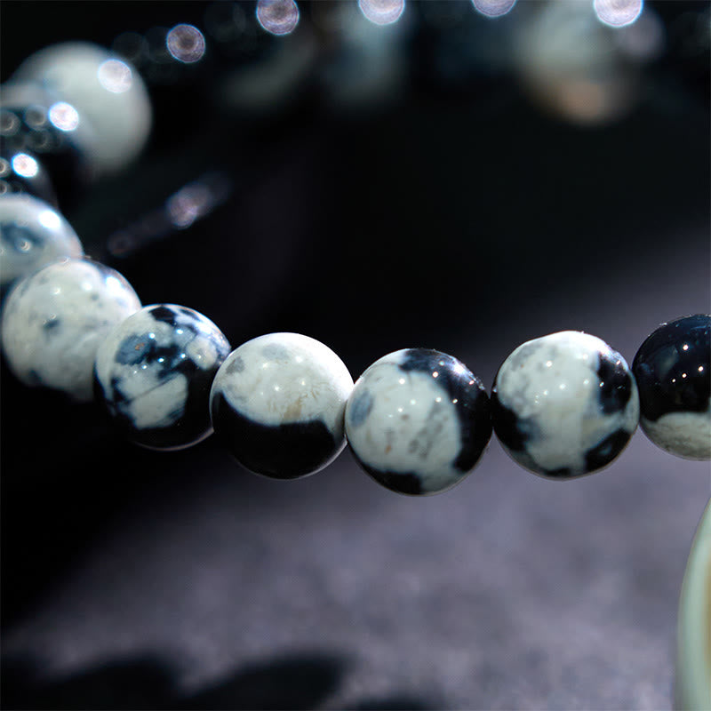 Bracelet de protection en agate orque et pierre de Bouddha