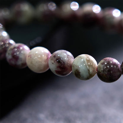 Bracelet d'équilibre en tourmaline fleur de prunier et pierre de Bouddha