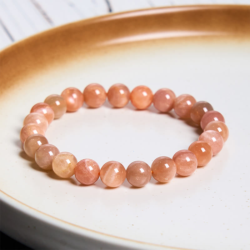 Bracelet positif en pierre de soleil et pierres de Bouddha 