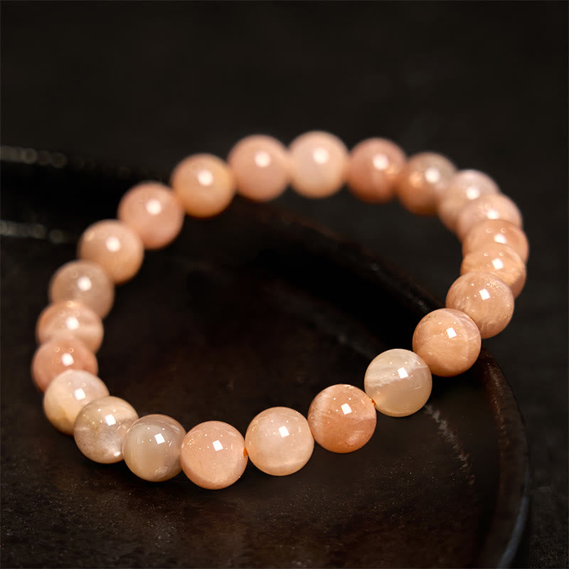 Bracelet positif en pierre de soleil et pierres de Bouddha 