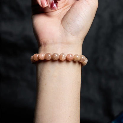 Bracelet positif en pierre de soleil et pierres de Bouddha 