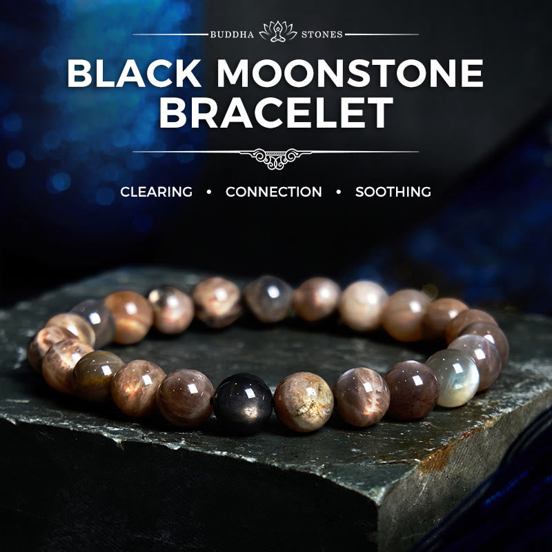 Clearing and Balance Black Moonstone Bracelet