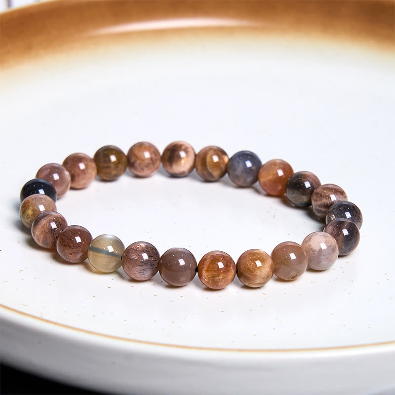 Bracelet en pierre de lune noire pour la purification et l'équilibre 