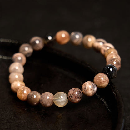 Bracelet en pierre de lune noire pour la purification et l'équilibre 