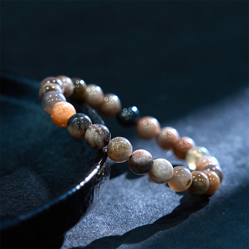 Bracelet en pierre de lune noire pour la purification et l'équilibre 