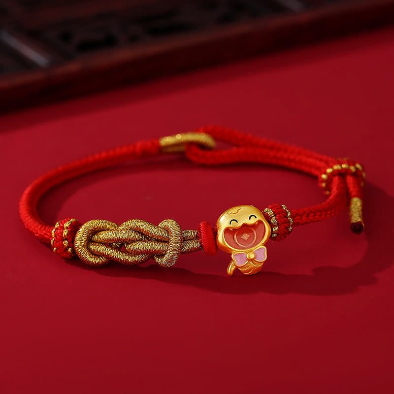 Buddha Stones Red String 925 Sterling Silver Year of the Snake Cute Snake Protection Bracelet