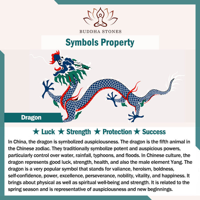 Bracelet porte-bonheur en cuivre sculpté avec pierres de Bouddha, dragon et phénix jouant avec une perle, Sutra du cœur