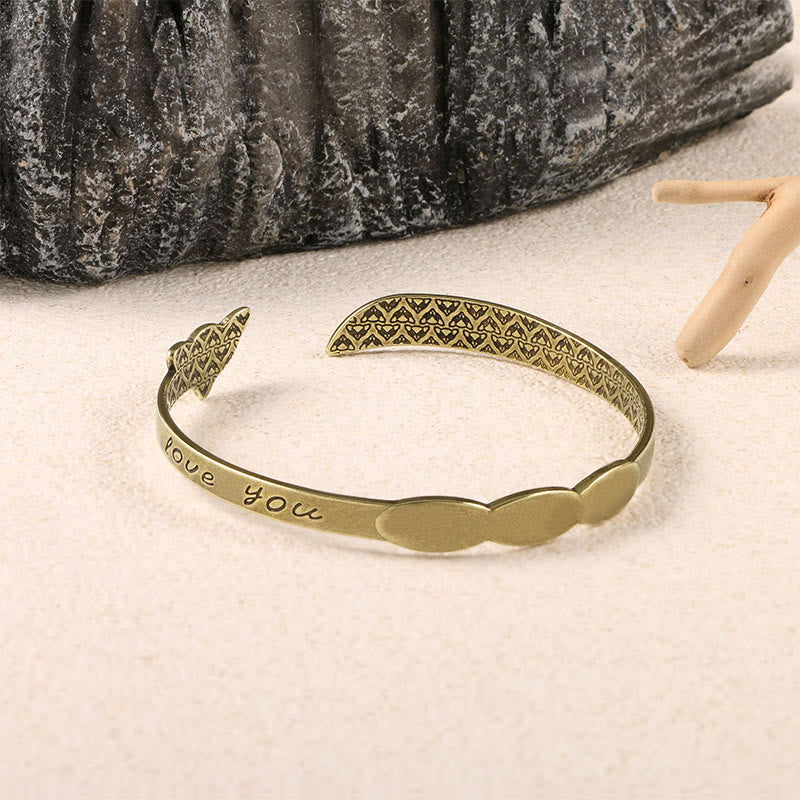 Bracelet porte-bonheur en cuivre avec tête de renard et pierres de Bouddha « Je t'aime pour toujours »