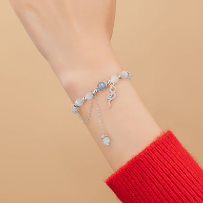 Bracelet Bouddha Stones en argent sterling 925, chrysobéryl, œil de chat, pierre de lune, année du serpent, paix 