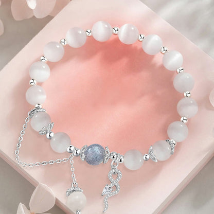Bracelet Bouddha Stones en argent sterling 925, chrysobéryl, œil de chat, pierre de lune, année du serpent, paix 