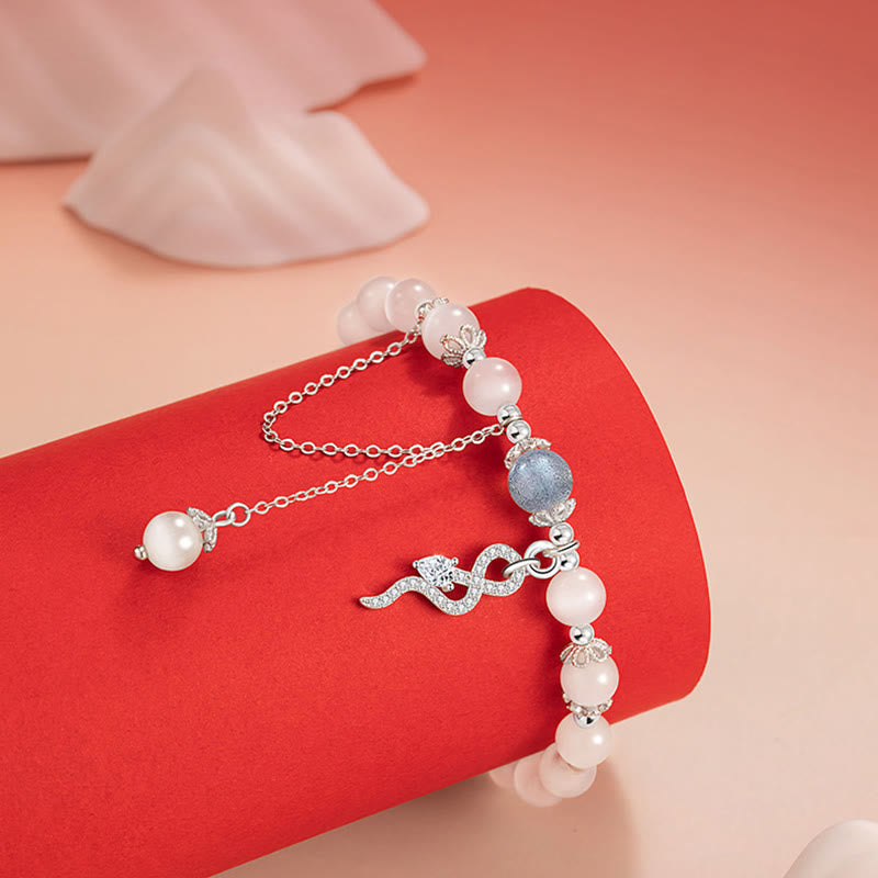 Bracelet Bouddha Stones en argent sterling 925, chrysobéryl, œil de chat, pierre de lune, année du serpent, paix 