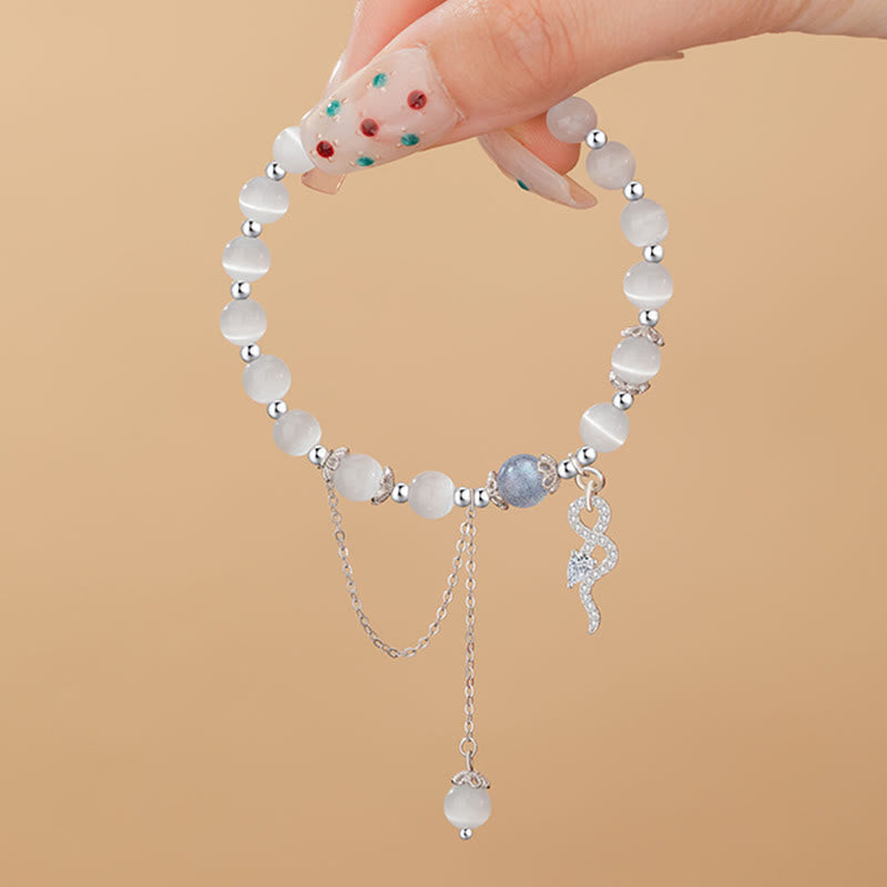 Bracelet Bouddha Stones en argent sterling 925, chrysobéryl, œil de chat, pierre de lune, année du serpent, paix 
