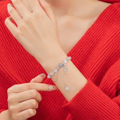 Bracelet Bouddha Stones en argent sterling 925, chrysobéryl, œil de chat, pierre de lune, année du serpent, paix 