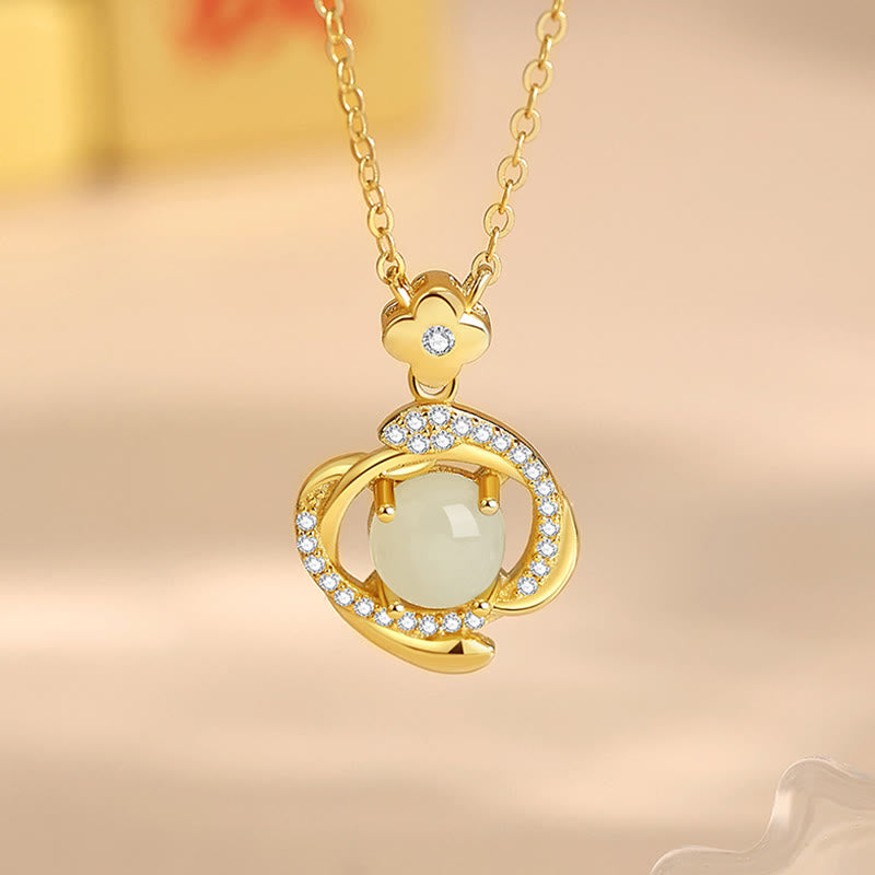 Collier pendentif en argent sterling 925 avec pierres de Bouddha et jade Hetian, année du serpent, abondance