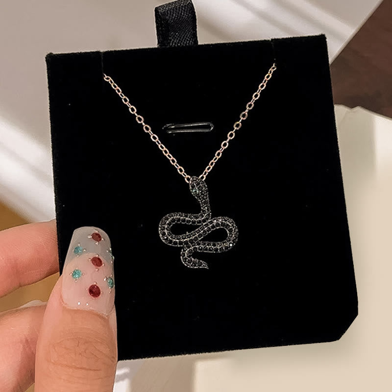 Collier pendentif en argent sterling 925 avec pierres de Bouddha et zircon noir, protection de l'année du serpent