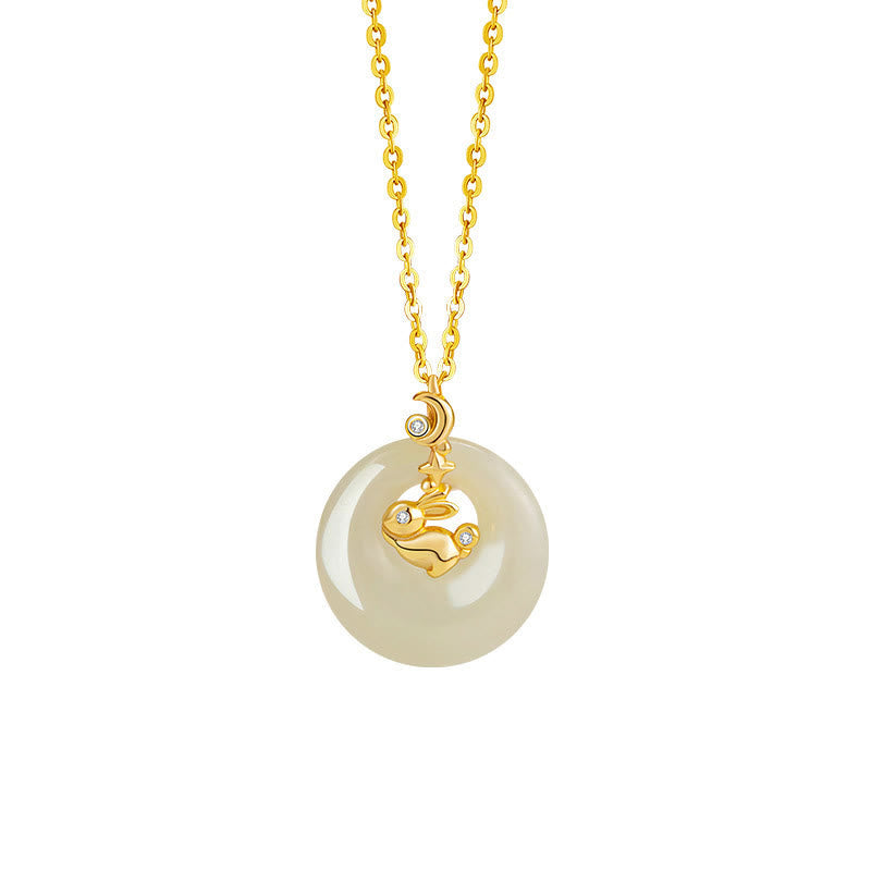 Collier pendentif en argent sterling 925 avec pierres de Bouddha et jade Hetian, symbole du zodiaque chinois