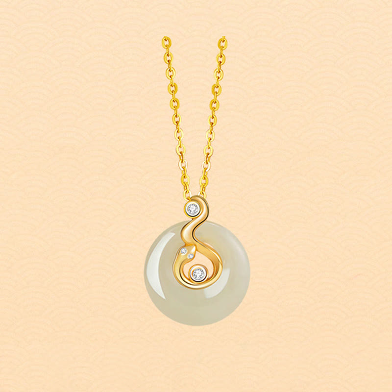 Collier pendentif en argent sterling 925 avec pierres de Bouddha et jade Hetian, symbole du zodiaque chinois
