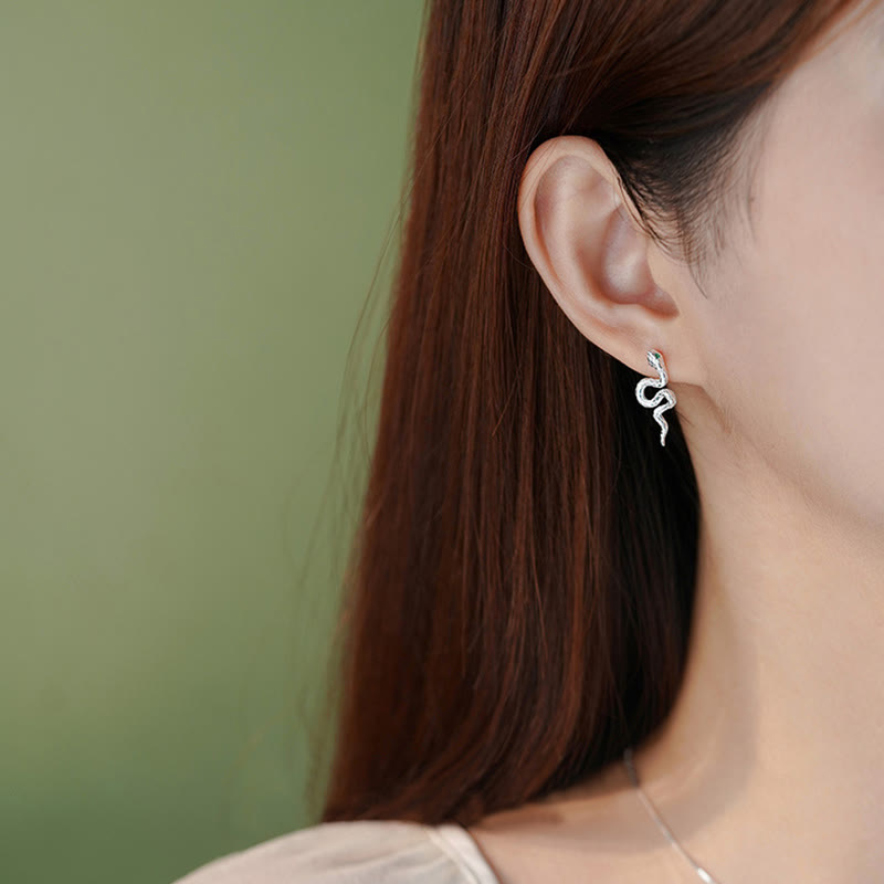 Ensemble collier et boucles d'oreilles en argent sterling 925 avec pierres de Bouddha et symbole de l'année du serpent