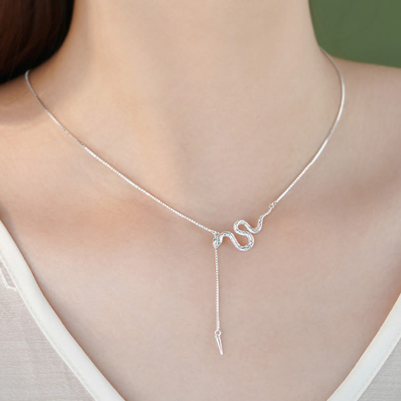 Ensemble collier et boucles d'oreilles en argent sterling 925 avec pierres de Bouddha et symbole de l'année du serpent