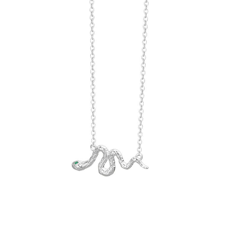 Ensemble collier, bague, pendentif et boucles d'oreilles en argent sterling 925 avec pierres de Bouddha, Année du Serpent