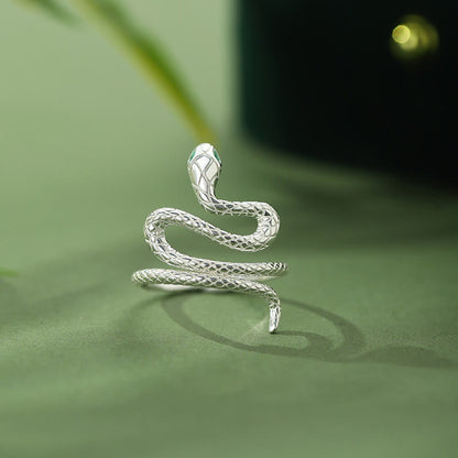 Ensemble collier, bague, pendentif et boucles d'oreilles en argent sterling 925 avec pierres de Bouddha, Année du Serpent