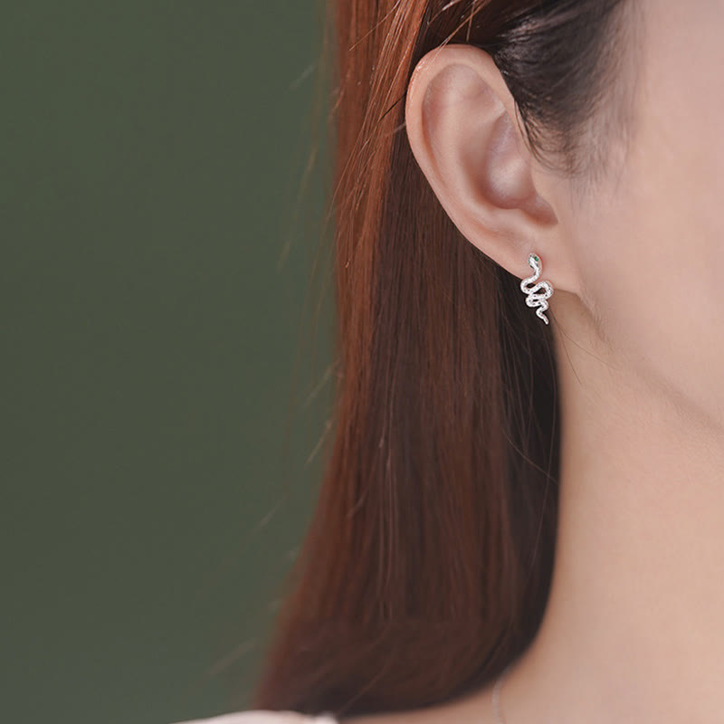 Ensemble collier, bague, pendentif et boucles d'oreilles en argent sterling 925 avec pierres de Bouddha, Année du Serpent