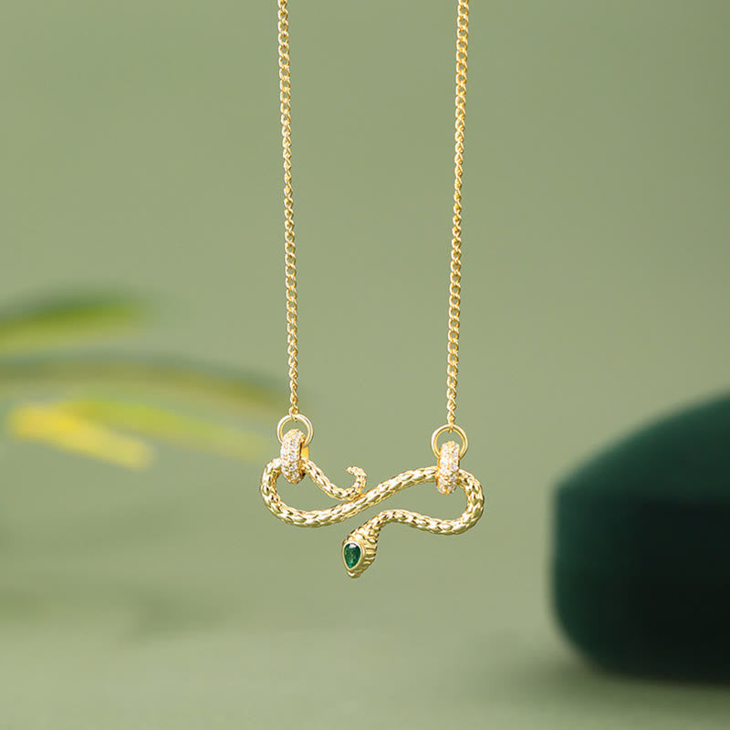 Collier pendentif en argent sterling 999 avec symbole infini de l'année du serpent enroulé.