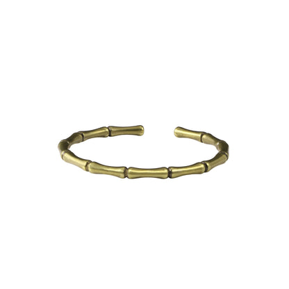 Buddha Stones Bamboo Copper Luck Strength Bracelet Bangle BS