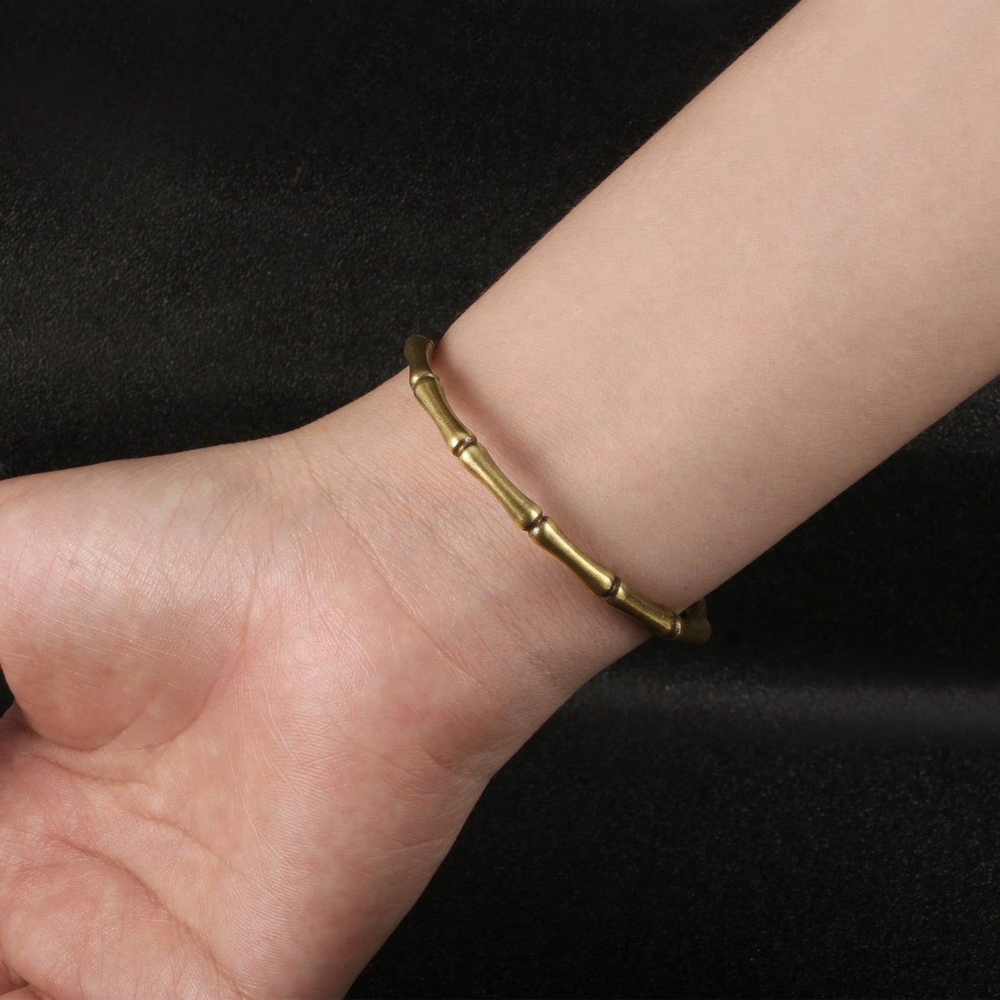 Buddha Stones Bamboo Copper Luck Strength Bracelet Bangle BS