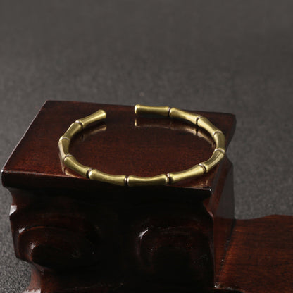 Buddha Stones Bamboo Copper Luck Strength Bracelet Bangle BS