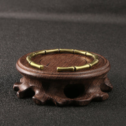 Buddha Stones Bamboo Copper Luck Strength Bracelet Bangle BS