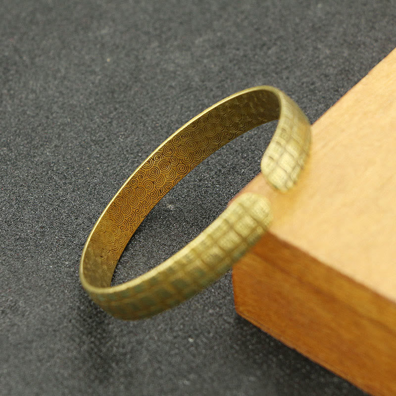 Bracelet porte-bonheur en cuivre avec pierres de Bouddha et caractère Fu, cent bénédictions