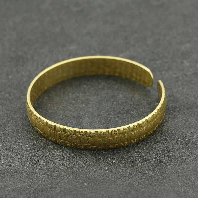 Bracelet porte-bonheur en cuivre avec pierres de Bouddha et caractère Fu, cent bénédictions