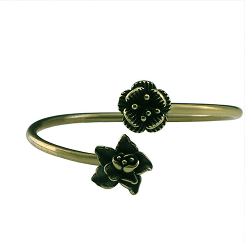 Bracelet de guérison en cuivre et pierres de Bouddha, fleur de pêcher