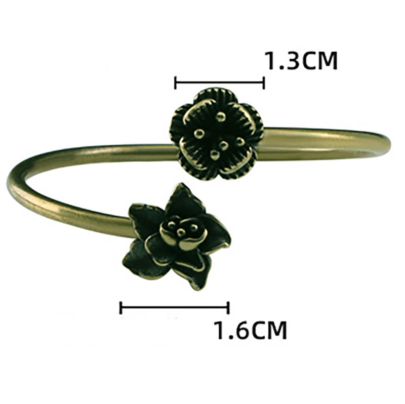 Bracelet de guérison en cuivre et pierres de Bouddha, fleur de pêcher