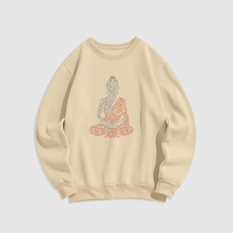 Buddha Stones Meditating Buddha Let That Shit Go Fleece Lined Sweatshirt