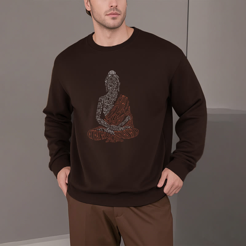 Buddha Stones Meditating Buddha Let That Shit Go Fleece Lined Sweatshirt