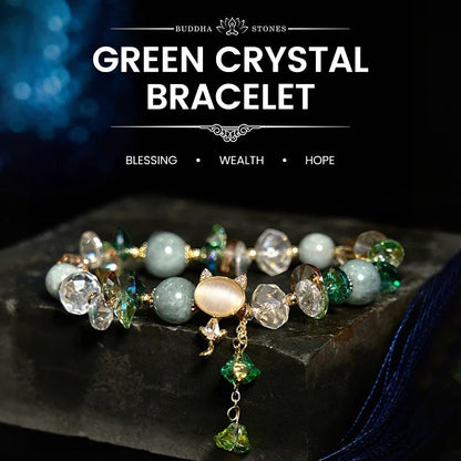 Bracelet de communication de guérison en cristal vert améthyste et cristal rouge pour chat 