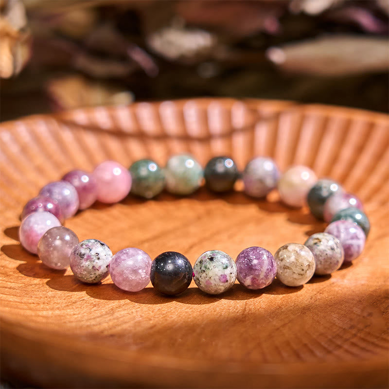 Bracelet positif en tourmaline arc-en-ciel Buddha Stone
