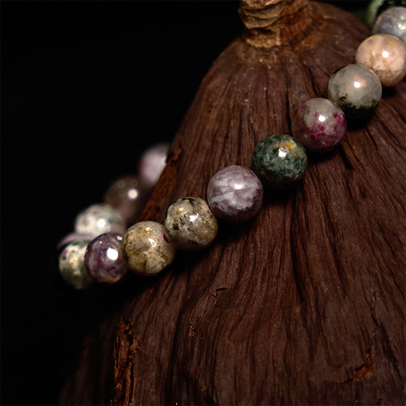 Bracelet positif en tourmaline arc-en-ciel Buddha Stone