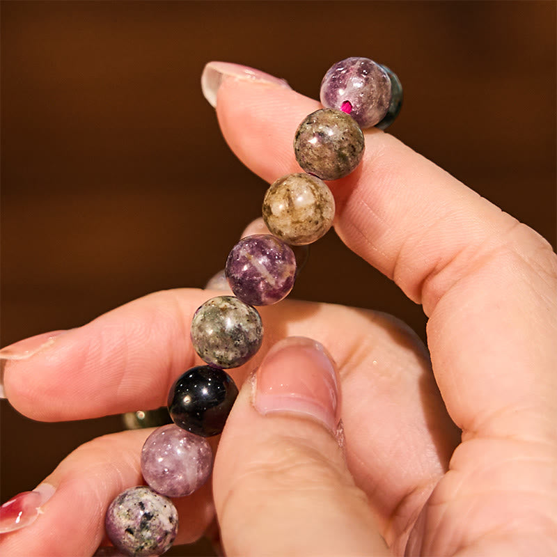 Bracelet positif en tourmaline arc-en-ciel Buddha Stone