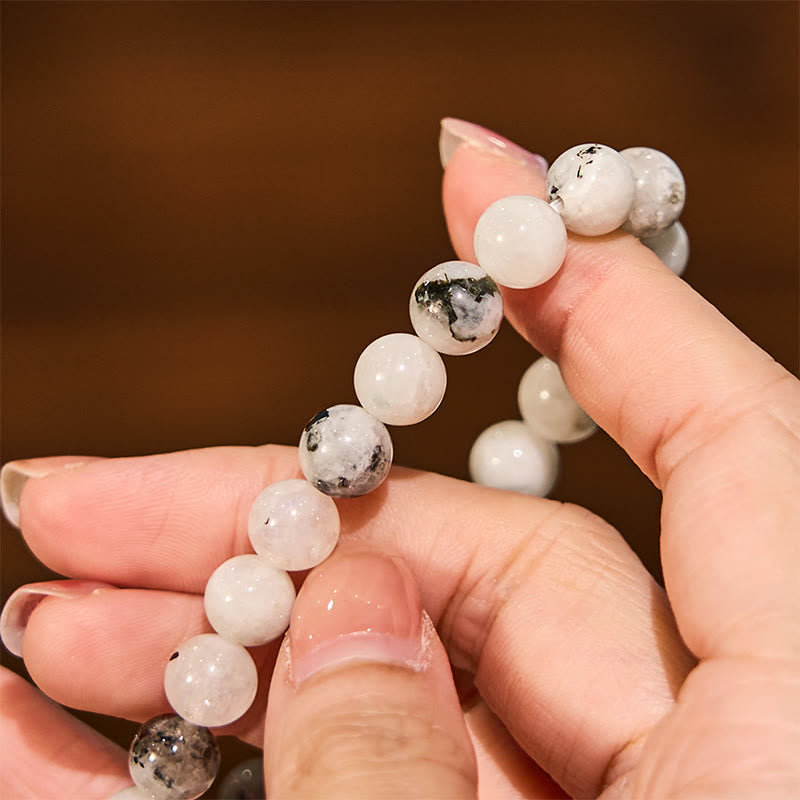 Bracelet d'harmonie en pierre de lune arc-en-ciel Bouddha Stone