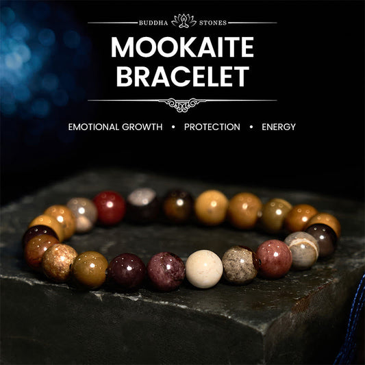 Bracelet de croissance émotionnelle en pierre de Bouddha Mookaite